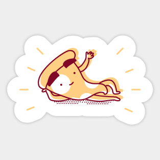 Cute Chilling Pizza Cartoon Sticker